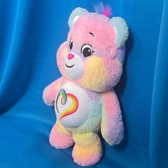CARE BEARS TOGETHERNESS TIE - DYE RAINBOW PLUSH BEAR / BASIC FUN STUFFED ANIMAL - Picture 3 of 16